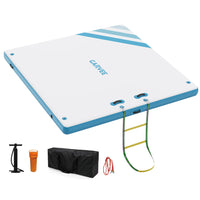 Garvee Inflatable Floating Dock Water Platform with Rope Ladder Non-Slip Surface for Pool Beach Ocean 10 ft 8 ft 6 ft