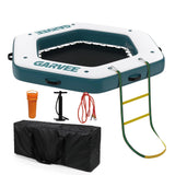 Garvee Inflatable Water Hammock Floating Dock Hexagon 8.5 ft Peacock Blue Heavy Duty River Floats Lake Raft - Peacock Blue