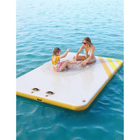 Garvee Inflatable Floating Dock Water Platform with Rope Ladder Non-Slip Surface for Pool Beach Ocean, 6X5 Ft, Yellow