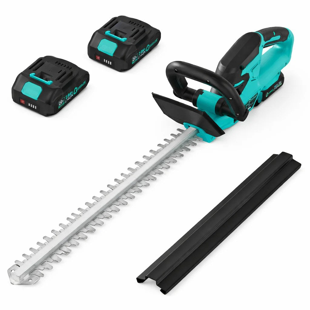 Garvee 22'' Cordless Hedge Trimmer Electric Handheld Bush Clipper 2*2.0Ah Battery 1100RPM 2/3'' Blade Gap