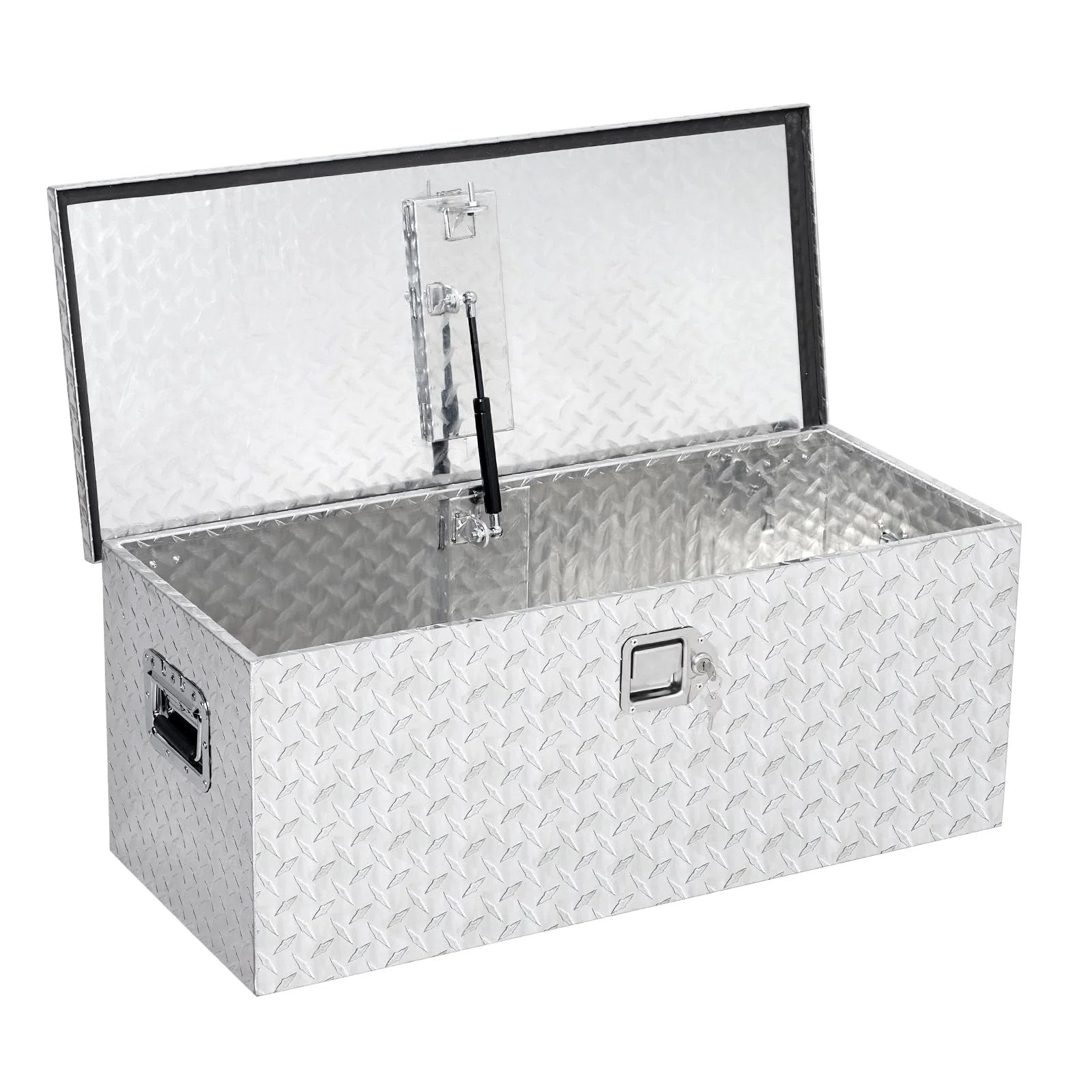 Garvee 48 in Aluminum Truck Bed Tool Box, Heavy Duty Waterproof Storage Chest with Lock for Trucks, Trailers, RVs, Silver