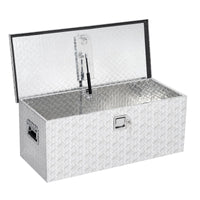 Garvee 48 in Aluminum Truck Bed Tool Box, Heavy Duty Waterproof Storage Chest with Lock for Trucks, Trailers, RVs, Silver