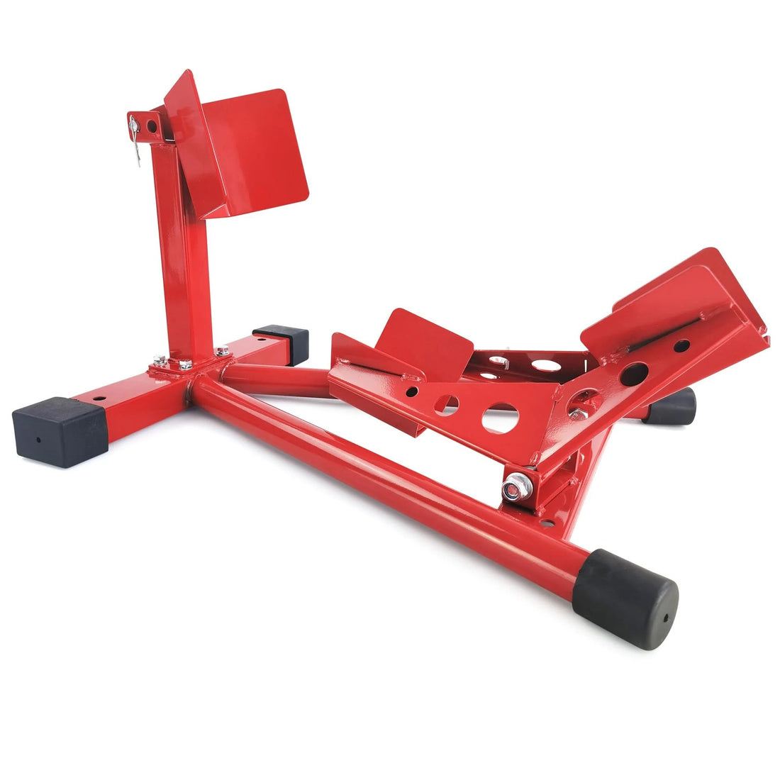 Garvee Motorcycle Wheel Chock Stand for 12"-21" Wheels, 1500 lb Load Capacity, 8-Gauge Steel Front Tire Support with Adjustable Pivoting Cradle, for Garage Storage, Trailer Transport, Dirt Bikes, Sport Bikes and Cruisers