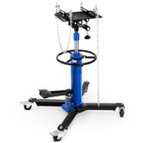 Garvee Transmission Jack, 1100 LBS Capacity Adjustable Hydraulic Telescopic Transmission Jack, 33"-69" High Lift and 360° Swivel Wheel, Garage/Shop Lift Hoist - Blue