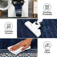Garvee Modern 10x13 Area Rugs Soft Washable Non Slip Low Pile Blue for Living Room Bedroom Nursery Office