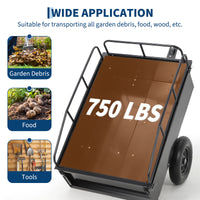 Garvee 750LBS Heavy Duty ATV Trailer Tow Behind Steel Dump Cart, 15 Cu. Ft Garden Utility Trailer, Black