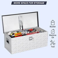 Garvee 48 in Aluminum Truck Bed Tool Box, Heavy Duty Waterproof Storage Chest with Lock for Trucks, Trailers, RVs, Silver