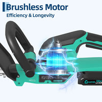 Garvee 22'' Cordless Hedge Trimmer Electric Handheld Bush Clipper 2*2.0Ah Battery 1100RPM 2/3'' Blade Gap
