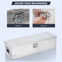 Garvee 48 in Aluminum Truck Bed Tool Box, Heavy Duty Waterproof Storage Chest with Lock for Trucks, Trailers, RVs, Silver