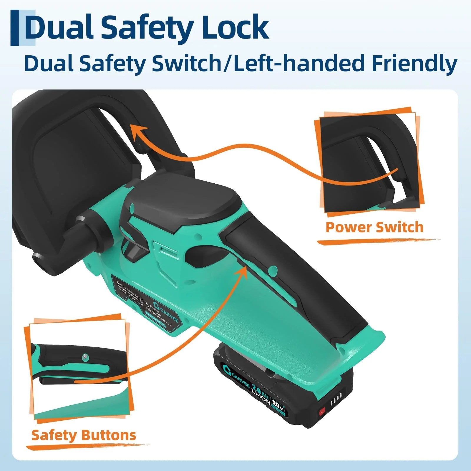 Garvee 22'' Cordless Hedge Trimmer Electric Handheld Bush Clipper 2*2.0Ah Battery 1100RPM 2/3'' Blade Gap