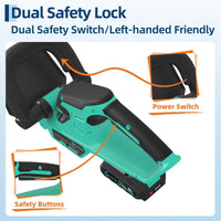 Garvee 22'' Cordless Hedge Trimmer Electric Handheld Bush Clipper 2*2.0Ah Battery 1100RPM 2/3'' Blade Gap