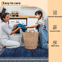 Garvee Modern 10x13 Area Rugs Soft Washable Non Slip Low Pile Blue for Living Room Bedroom Nursery Office