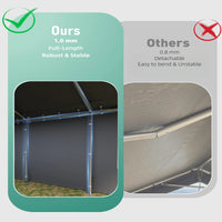 Garvee 10x20 Ft Portable Garage With 200g PE Tarp Cover, Front & Rear Roll-Up Doors, 4 Windows, Gray - Car Port For Boats, Pickups, Events