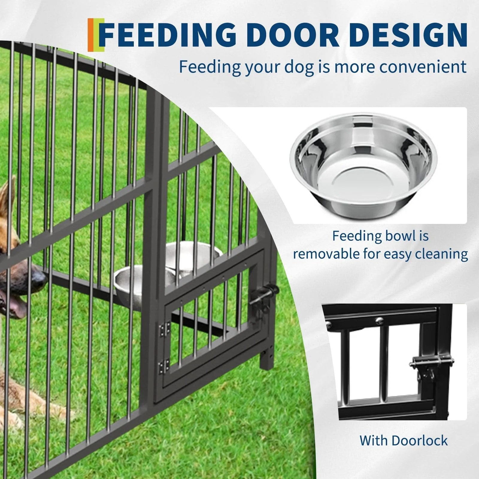 Garvee Outdoor Dog Kennel with Waterproof Canopy Large Dog Enclosures for Garden Backyard Courtyard 10×20×6FT
