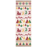 Garvee 2' × 6' Christmas Runner Rug, Washable Non-Slip Holiday Rug with Santa, Reindeer & Snowflake, for Hallway, Kitchen & Entryway, Beige