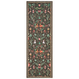 Garvee 2' × 6' Christmas Reindeer Holly Runner Rug, Washable Non-Slip Low-Pile Holiday Rug for Hallway, Kitchen & Entryway, Brown