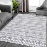 Garvee Machine Washable Boho Area Rug - Low-Pile, Non-Slip, mark-Resistant Indoor Carpet for Living Room/Bedroom/Home Office - 8x10 ft - Light Grey - USA