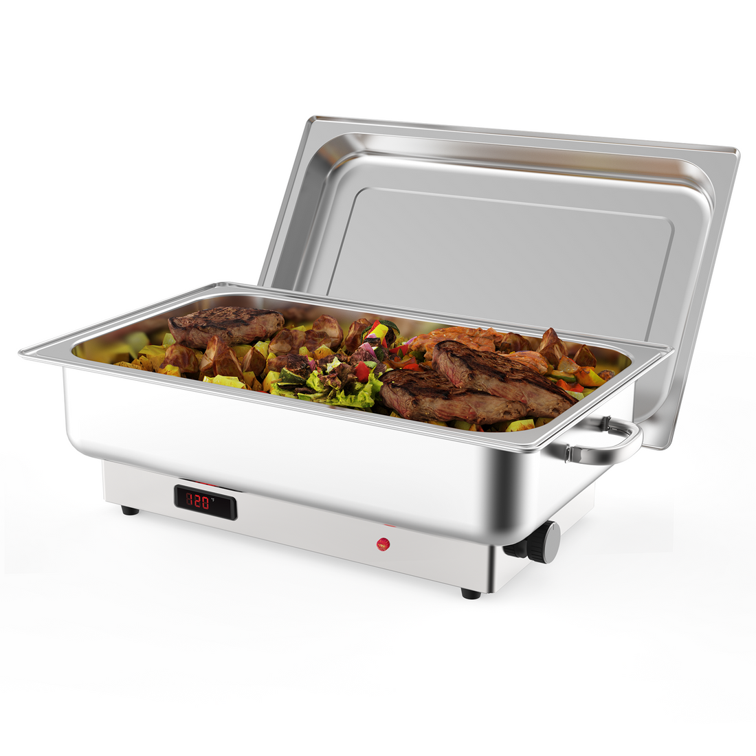 Garvee 9QT(1×1/1Pan)Electric Chafing Dish with Temperature Control, Stainless Steel Buffet Servers and Warmers, Electric Chafing Dish Set with Temperature Control for Catering