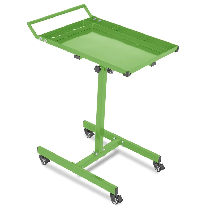 Garvee Rolling Work Table without Drawer, Heavy Duty Steel Adjustable Work Table with Wheels, 35-45 Inch Height, Mobile Workbench for Garage & Workshop, Black