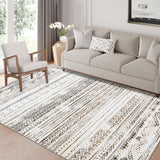 Garvee Machine Washable Boho Vintage Printed Area Rug Stylish Indoor Non Slip Stain Resistant Easy To Clean Ultra Thin Non Shedding Pet Friendly Foldable Decorative Throw Rug With Bordered Design
