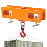 Garvee 4400 lb Forklift Lifting Hook Attachment, Heavy-Duty Fork Hoist/Mobile Crane - Swivel Hook - T-Screw Fork Mount - Orange