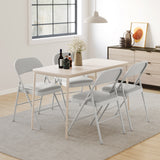 Garvee 4-Pack Padded Metal Folding Chairs - Cushioned Seat & Back, Stackable & Portable, Heavy-Duty Steel Frame, 350 lb Capacity, Indoor/Outdoor - Grey, Four-piece set
