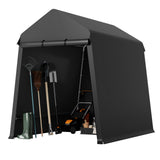Garvee Heavy Duty Outdoor Carport Storage Outdoor Storage - Waterproof & UV/Snow Resistant Shelter with Roll-Up Zipper Doors and Vents - Ideal for Motorcycle, ATV, Bike, and Garden Tools - Black, Size: 7x12FT - Black