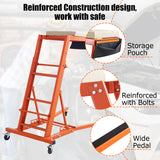 Garvee Adjustable Heavy Duty Engine Creeper – 440 lbs Capacity, Thick Collapsible Padded Topside Deck, 4 Swivel Casters, for Car, Truck, Garage Maintenance – Beige Cushion + Orange Body - Beige & Orange