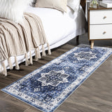 Garvee Runner Rug 2x6 Vintage Non Slip Kitchen Washable Soft Distressed Blue