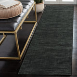Garvee Machine Washable Low-Pile Runner Rug - Modern Solid Black, Non-Slip Backing, Mark-Resistant Non-Shedding, Collapsible Indoor Hallway Carpet for Kitchen Entryway Living Room Bedroom - 2x8 ft (61x244 cm), USA