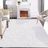 Garvee Modern Light Grey 9x12 Geometric Area Rug, Washable Non Slip Stain Resistant Carpet for Living Room Bedroom Office Dining