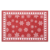 Garvee Christmas Snowflake Edge Area Rug - Washable Non-Slip Ultra-Thin Low Pile Indoor Floor Carpet, Soft Decorative Accent for Entryway Kitchen Bathroom Bedroom Living Room - Red, 2x3 ft (61x91cm), USA
