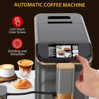 Garvee Best fully automatic espresso machine, Espresso Coffee Machines With Milk Frother Steam Wand, Insulated Milk Container for Cappuccino, Latte, Espresso Maker (20 bar, Gold)