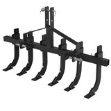 Garvee Heavy Duty 48 Inch Scraper Plow Scarifier - 3 Point Hitch Tractor Cultivator with 6 Adjustable Steel Shanks - Efficient Soil Loosening & Land Leveling - Compatible with CAT-0 & CAT-1 - Color: Black