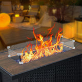 Garvee Heavy-Duty Tempered Glass Fire Pit Wind Guard, Square Flame Shield, Outdoor Patio & Backyard, 17.5x17.5x6, Clear Glass