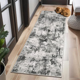 Garvee Runner Rug 2x8, Soft Abstract Washable Hallway Runners for Kitchen Laundry Room, Ultra-Thin Non-Slip Rug Runners for Entryway Bedroom (Grey, 2'x8') - Grey & Rust