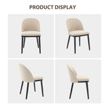 Garvee Modern Upholstered Dining Chairs Set of 4 – Comfy Linen Fabric, Curved High Backrest, Thick Cushions, Armless, Sturdy Wooden Legs – Elegant Kitchen & Dining Room Side Chairs for Restaurant, Café – Beige – 2 Boxes | 4PCS Linen