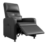 Garvee Electric Power Recliner Chair for Living Room - PU Leather Sofa, Tall Back, Overstuffed Ergonomic Padding, Side Pockets, USB Port, Comfortable Home Theater Seating, 30A Black