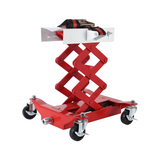 Garvee 450 LBS Capacity Low Profile Transmission Jack with 2M Safety Straps, 7-23 in Lift Range, Heavy Duty Auto Repair Lifting Jack, Red, Compact Vehicles - Red