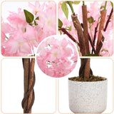 Garvee Artificial Cherry Blossom Tree for Home & Party Decor – 120cm/4ft Realistic Pink Butterfly Cherry Blossom Plant in Pot, Natural Wood Trunk, Elegant Faux Flower for Living Room, Office, Wedding – Butterfly Cherry Blossom, Pink, Single Tree