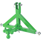 Garvee 3-Point Quick Hitch for Category 1 Tractors, 2" Trailer Receiver & Ball Hitch Combo with Towing Hook, Heavy Duty Drawbar Attachment