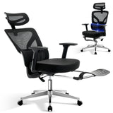 Garvee Office Chair Ergonomic Desk Chair - Home Mesh Chair with Adjustable Footrest Lumbar Support, High-Back Computer Gaming Chair with Headrest 3D Armrests, Rolling Swivel Task Chairs for Home, Office - Black-2