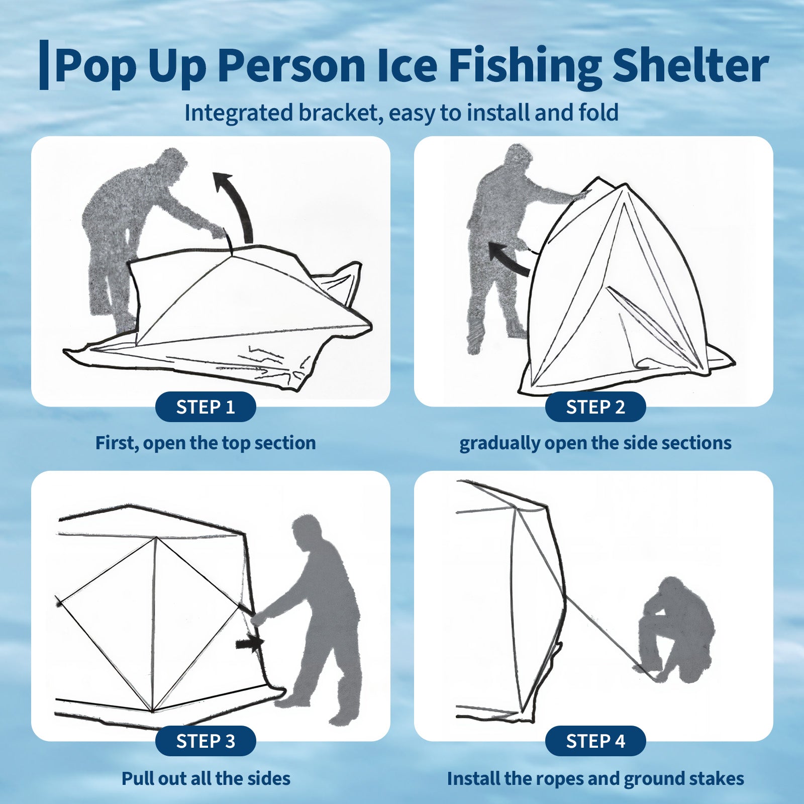 Garvee Insulated Pop-Up Ice Fishing Tent – 5-7 Person Spacious Shelter with Double Zippered Doors, 2x49ft LED Light Strips, Windproof, Easy Setup, Carry Bag, Anchors, Battery Packs – Red + 2 Side Black