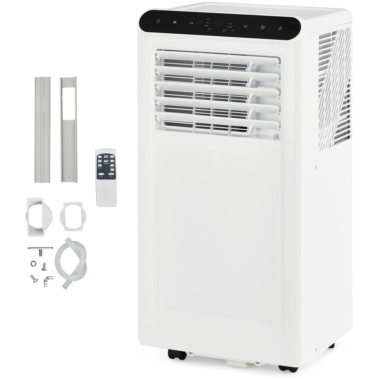 Garvee 10000BTUs Portable Air Conditioner, 4-in-1 Portable Air Conditioner & Heater，Quiet Cooling & Heating, Dehumidifier, Fan Modes for Room Up to 450 Sq. Ft, Auto Swing, 24 Timer, White