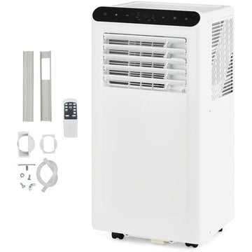 Garvee 10000BTUs Portable Air Conditioner, 4-in-1 Portable Air Conditioner & Heater，Quiet Cooling & Heating, Dehumidifier, Fan Modes for Room Up to 450 Sq. Ft, Auto Swing, 24 Timer, White