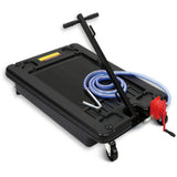 Garvee Hand Pump & Hose Oil Drain Pan with 17 Gal Low Profile & 8 Ft Hose - Black - Black