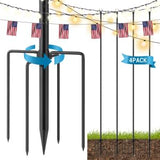 Garvee 10FT String Light Poles Heavy Duty Metal Outdoor Fork Base for Patio Garden Backyard Black
