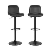 Garvee Swivel Bar Stools Set of 2 Adjustable Counter Height Barstools with Back Gray Faux Leather 24-32"