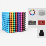 Garvee 1000 Pcs Magnetic Balls 5mm Rainbow Magnet Sculpture Toy for Stress Relief, Creative DIY Desktop Building Puzzles, Includes Storage Tin and Portable Pouch