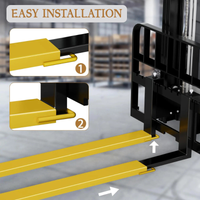 Garvee 5.5" Width Pallet Fork Extension, 4600 LBS Max Heavy Duty Steel Pallet Extensions for Forklift Truck - Yellow / 60x5.5 inch